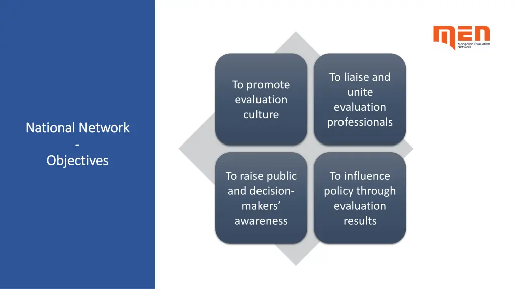 to liaise and unite evaluation professionals