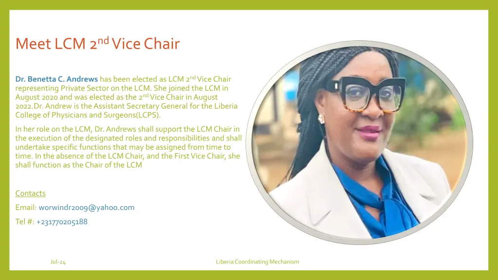 meet lcm 2 nd vice chair