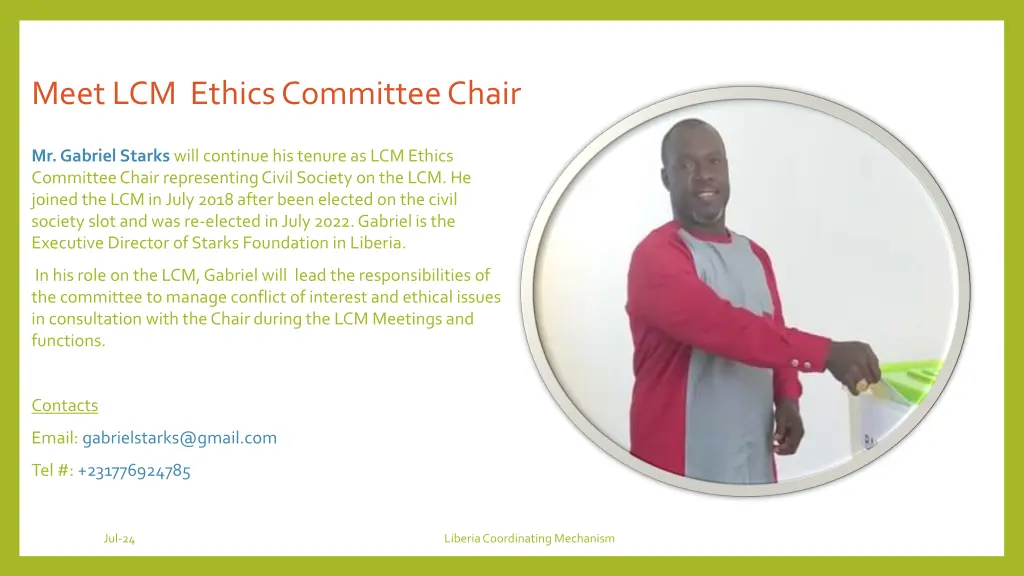 meet lcm ethics committee chair