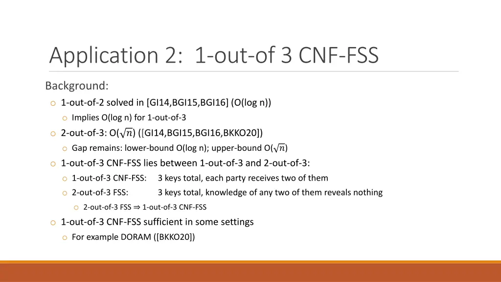 application 2 1 out of 3 cnf fss 3