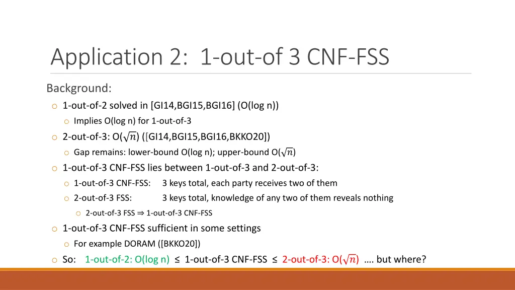 application 2 1 out of 3 cnf fss 4