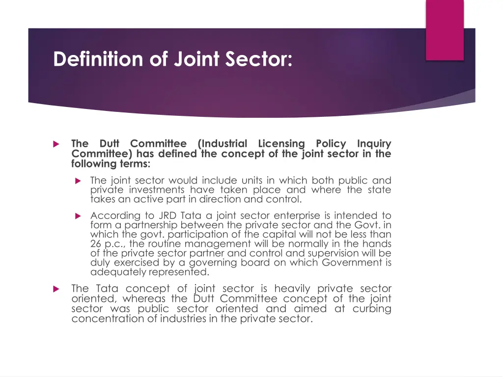 definition of joint sector