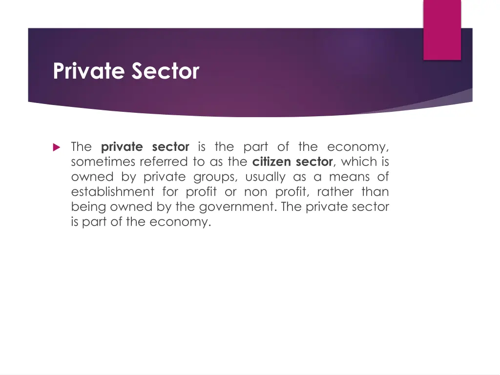 private sector