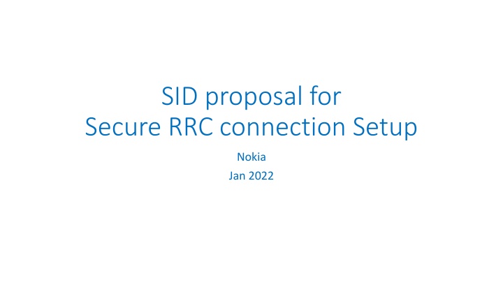 sid proposal for secure rrc connection setup