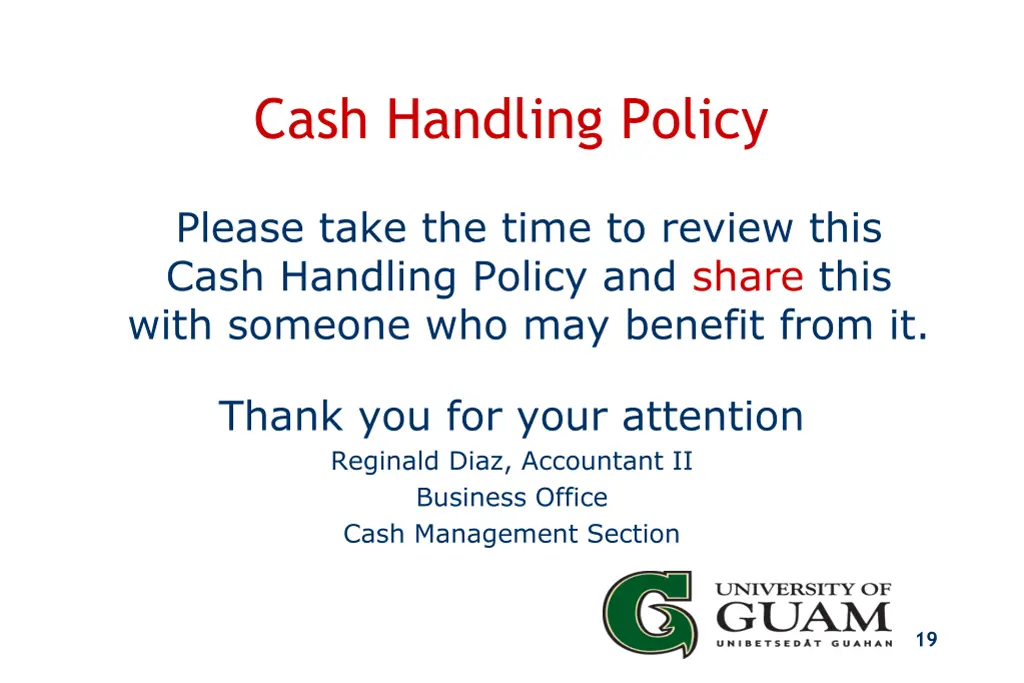 cash handling policy