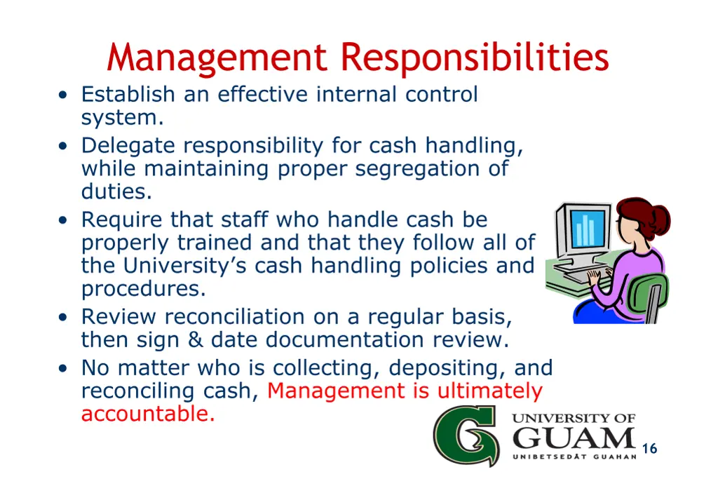 management responsibilities establish