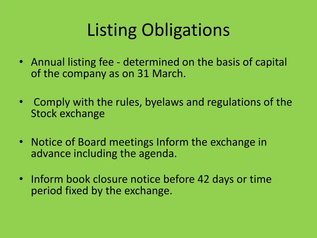 listing obligations 1