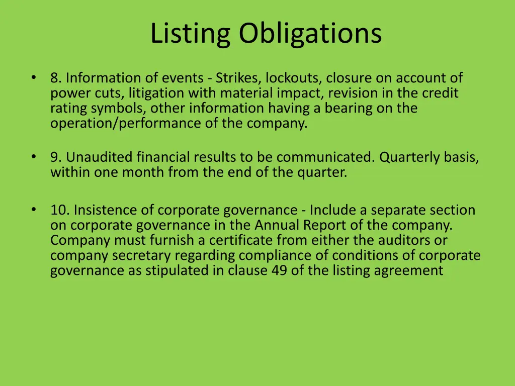 listing obligations 3