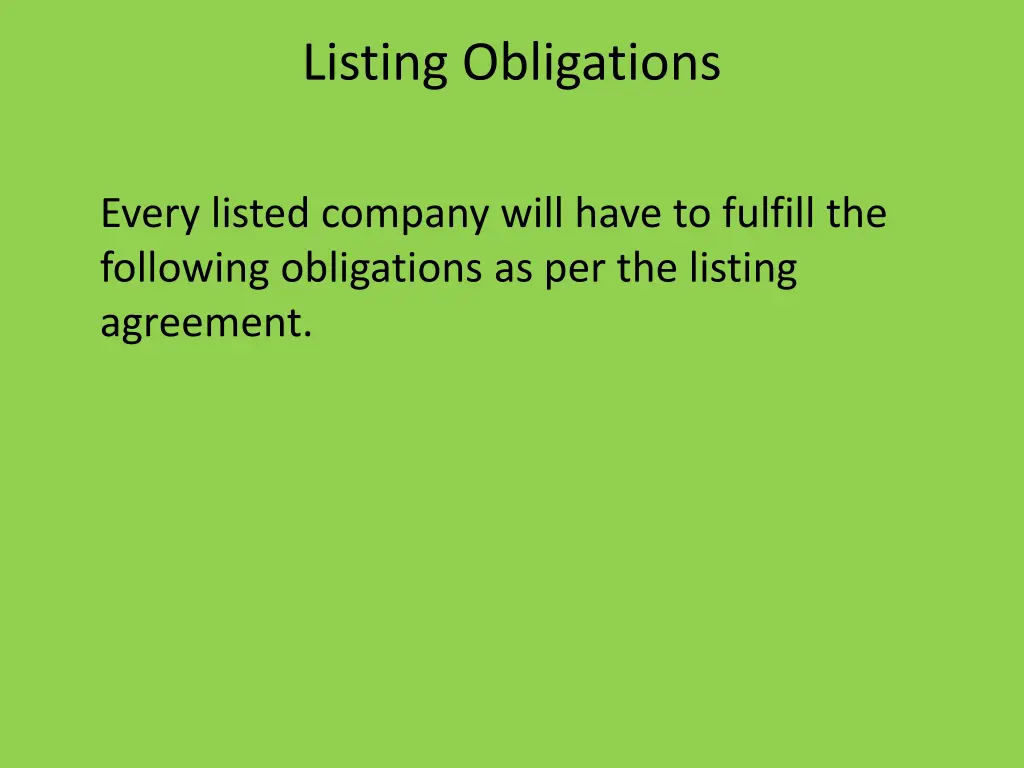 listing obligations