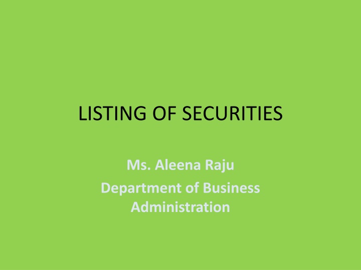 listing of securities