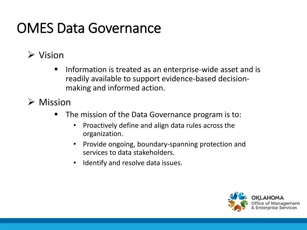 omes data governance omes data governance