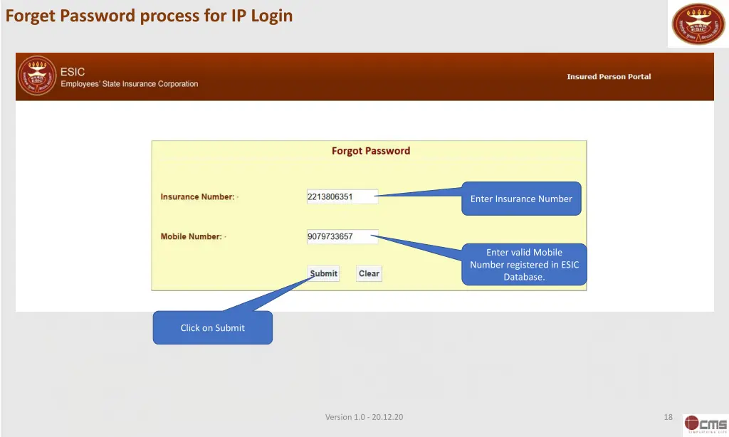 forget password process for ip login 1