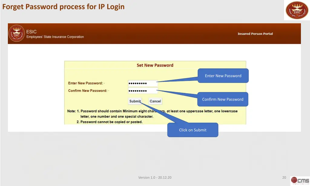 forget password process for ip login 3