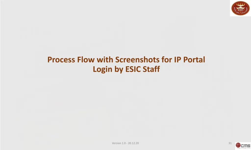 process flow with screenshots for ip portal login 1