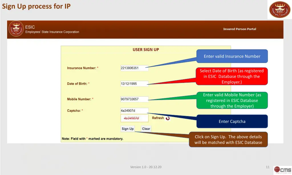 sign up process for ip 1