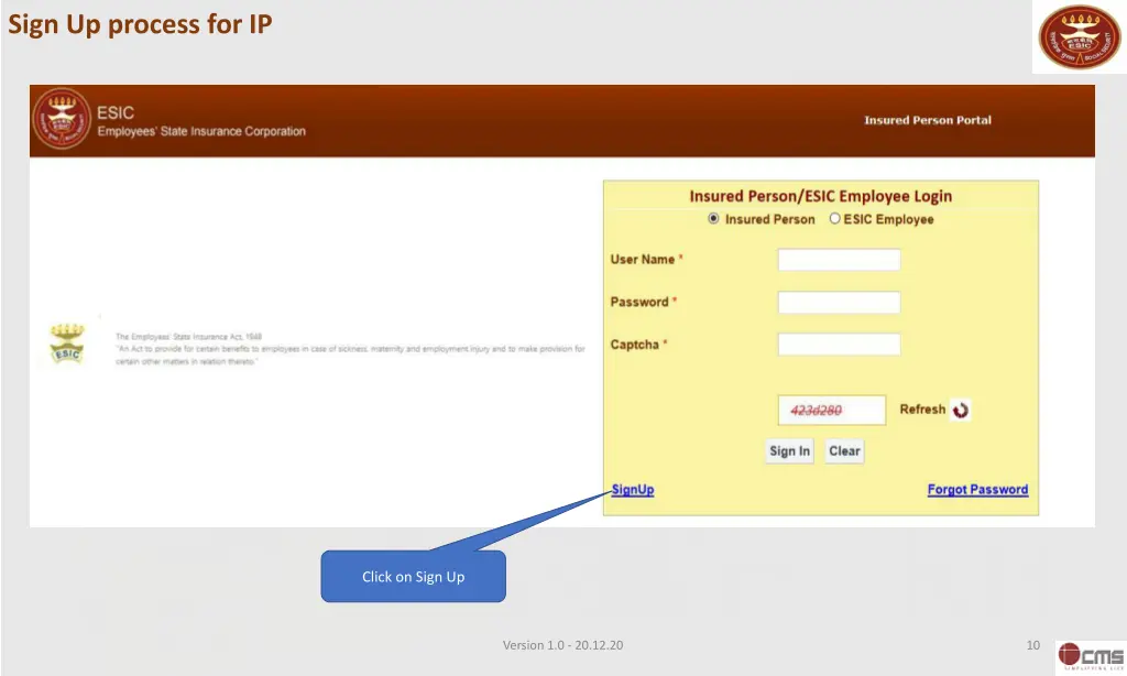 sign up process for ip