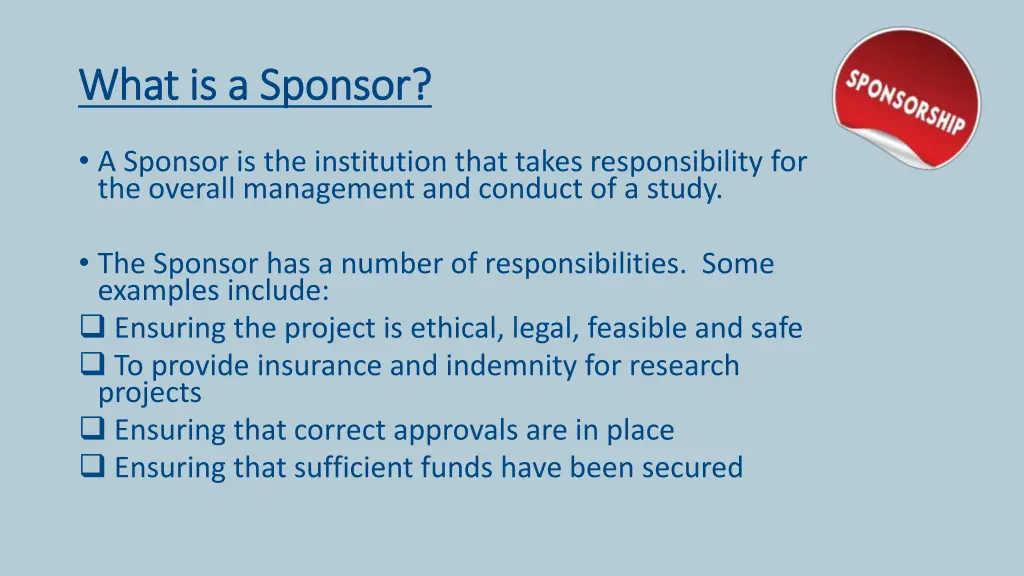 what is a sponsor what is a sponsor