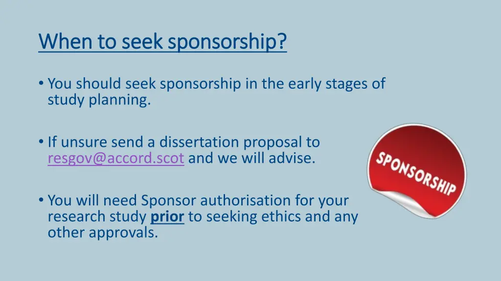 when to seek sponsorship when to seek sponsorship