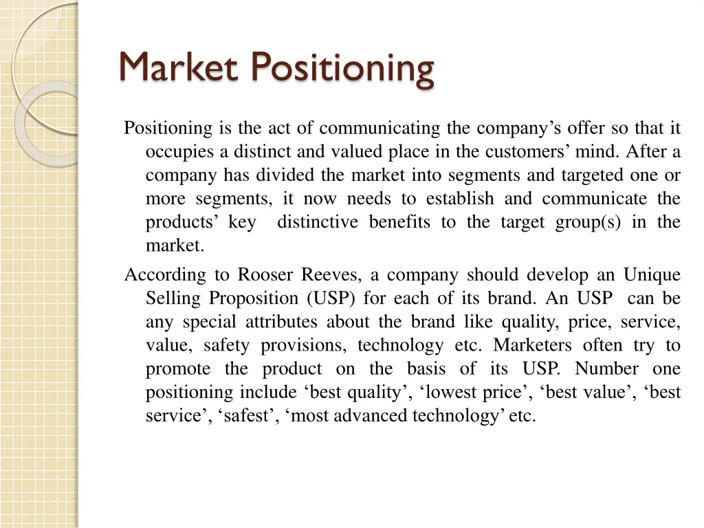 market positioning