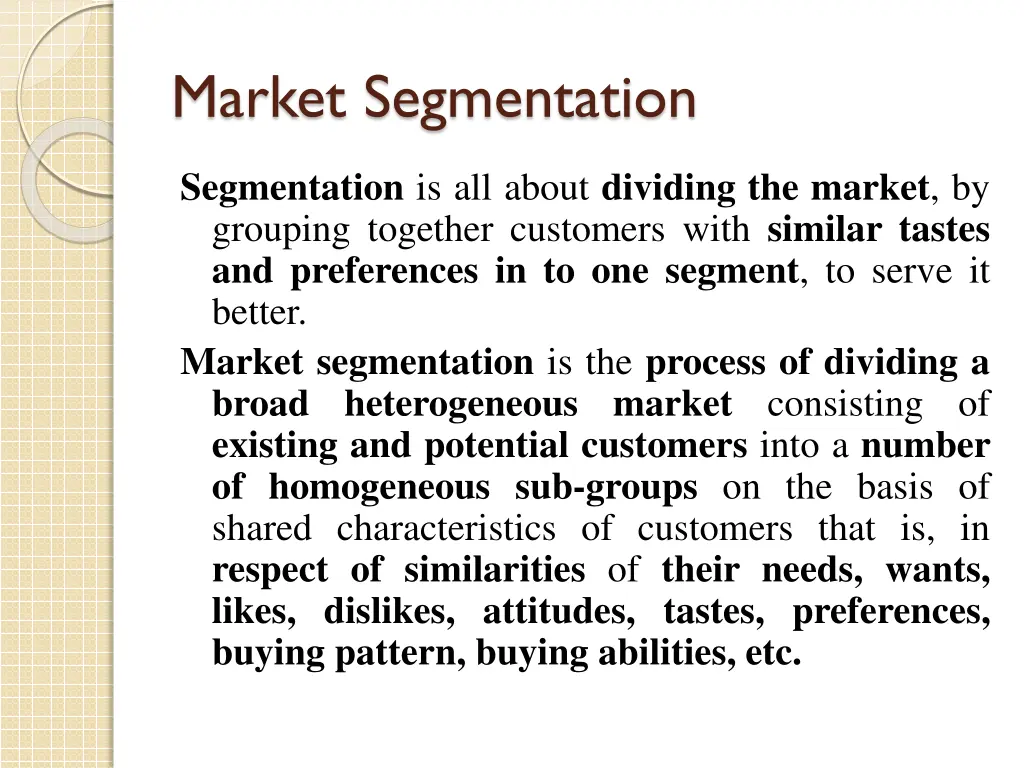 market segmentation