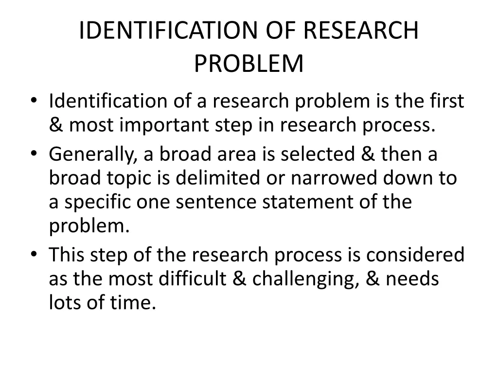 identification of research problem identification