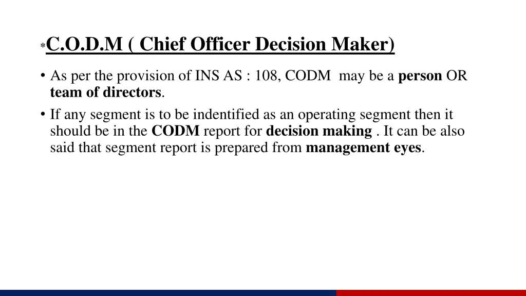 c o d m chief officer decision maker