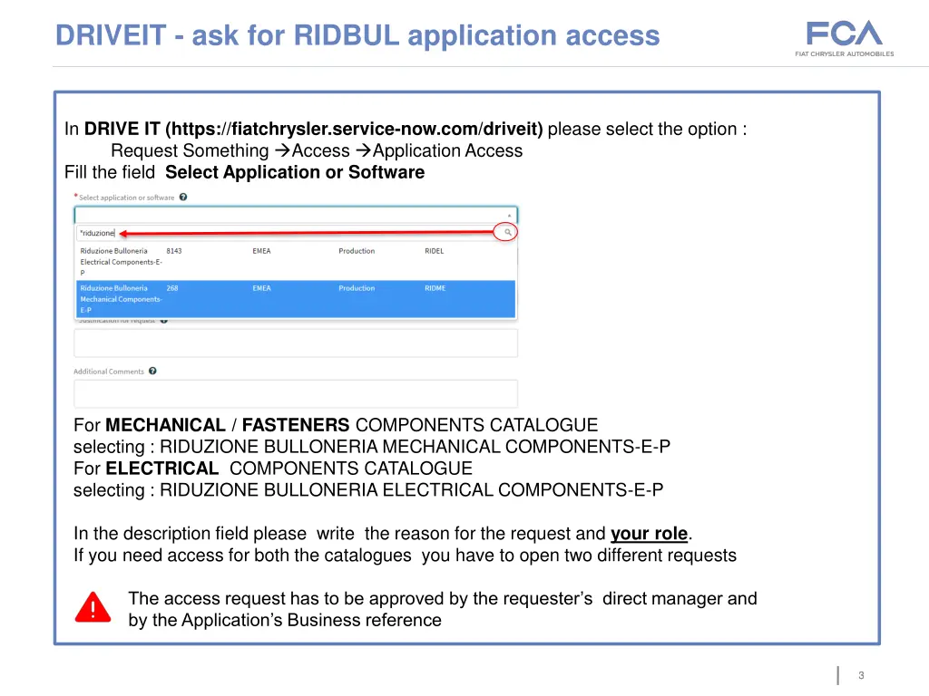 driveit ask for ridbul application access