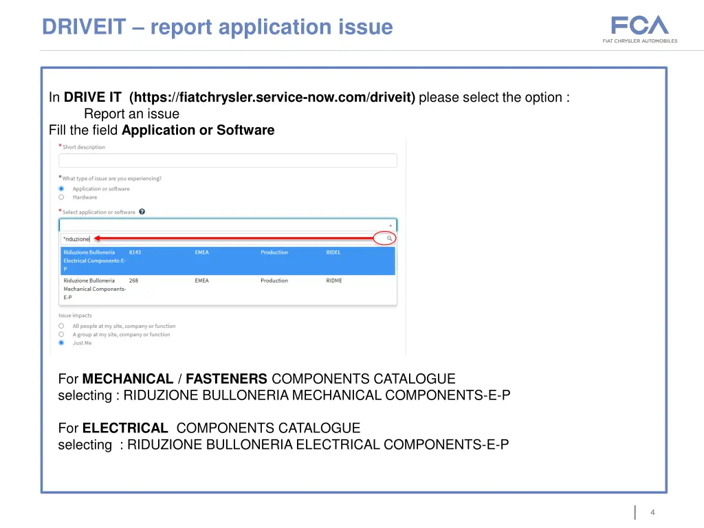 driveit report application issue