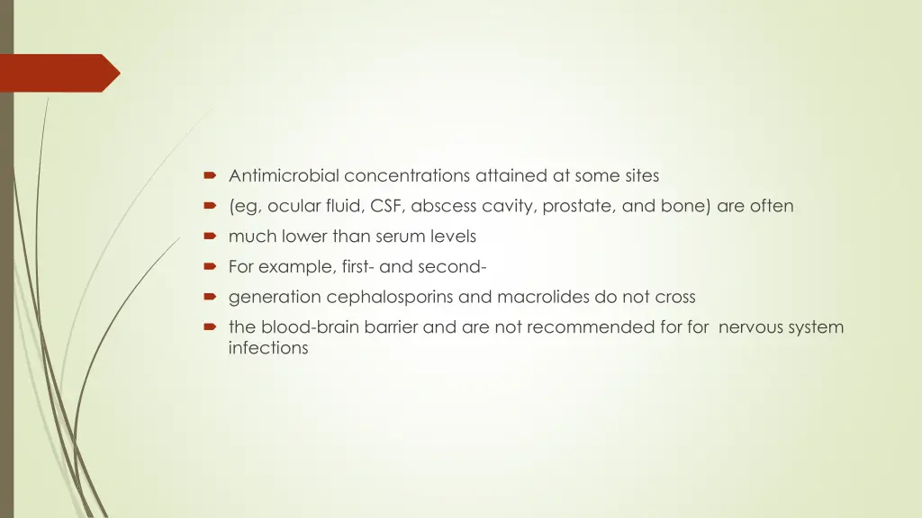 antimicrobial concentrations attained at some