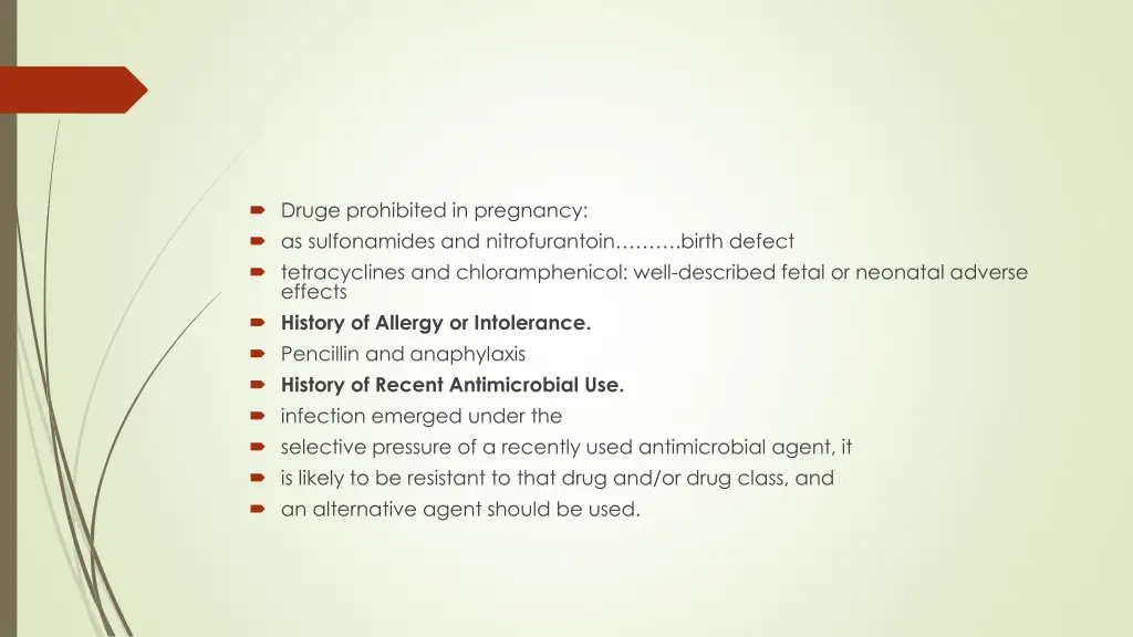 druge prohibited in pregnancy as sulfonamides