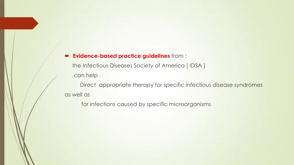 evidence based practice guidelines from