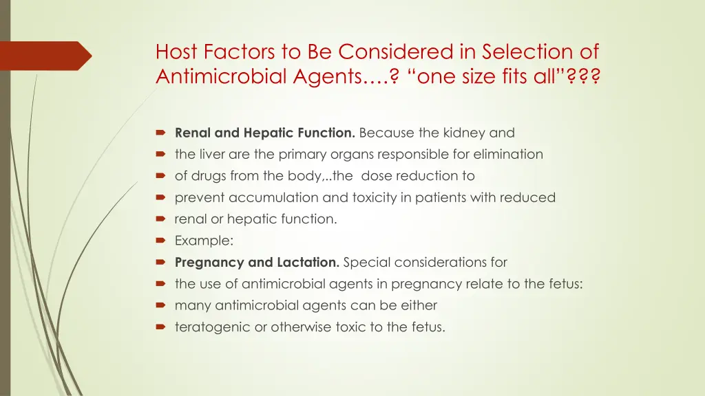 host factors to be considered in selection