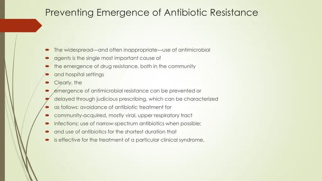 preventing emergence of antibiotic resistance