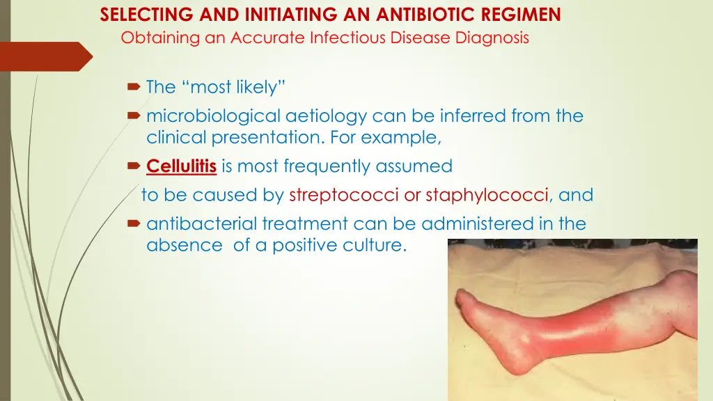 selecting and initiating an antibiotic regimen 3