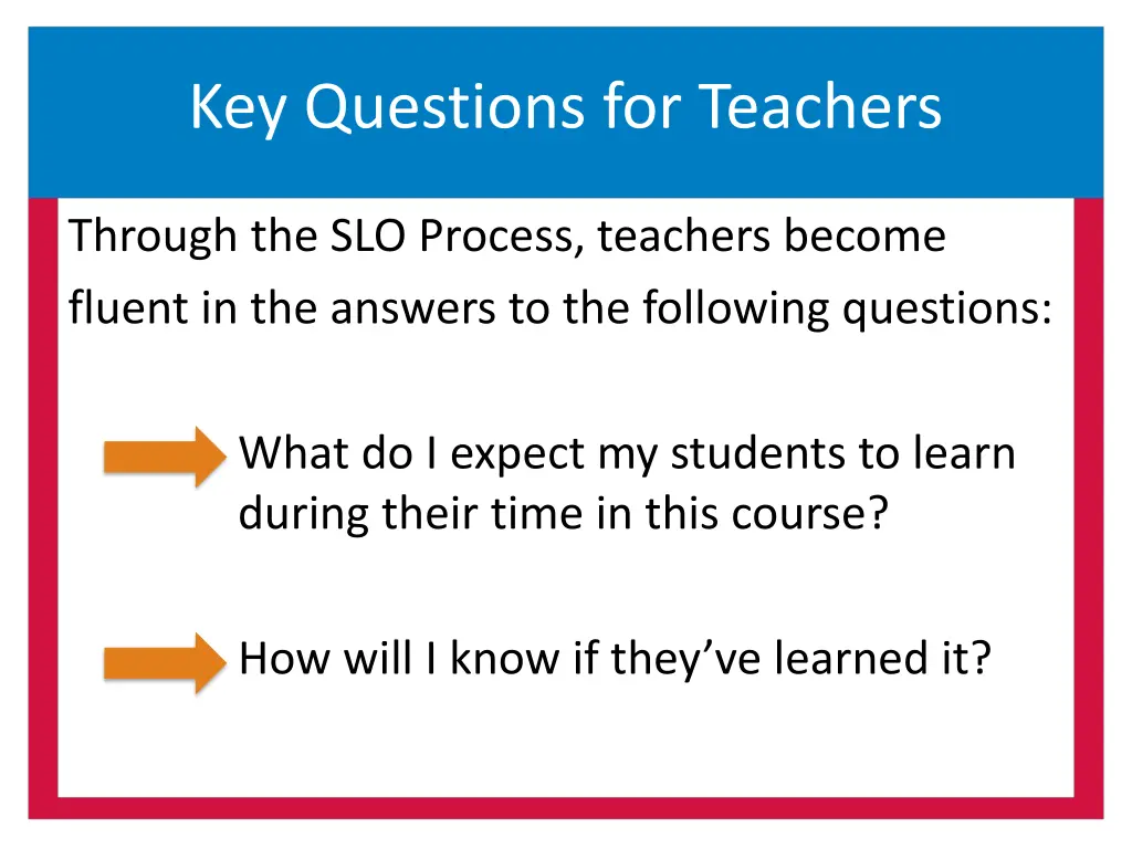 key questions for teachers