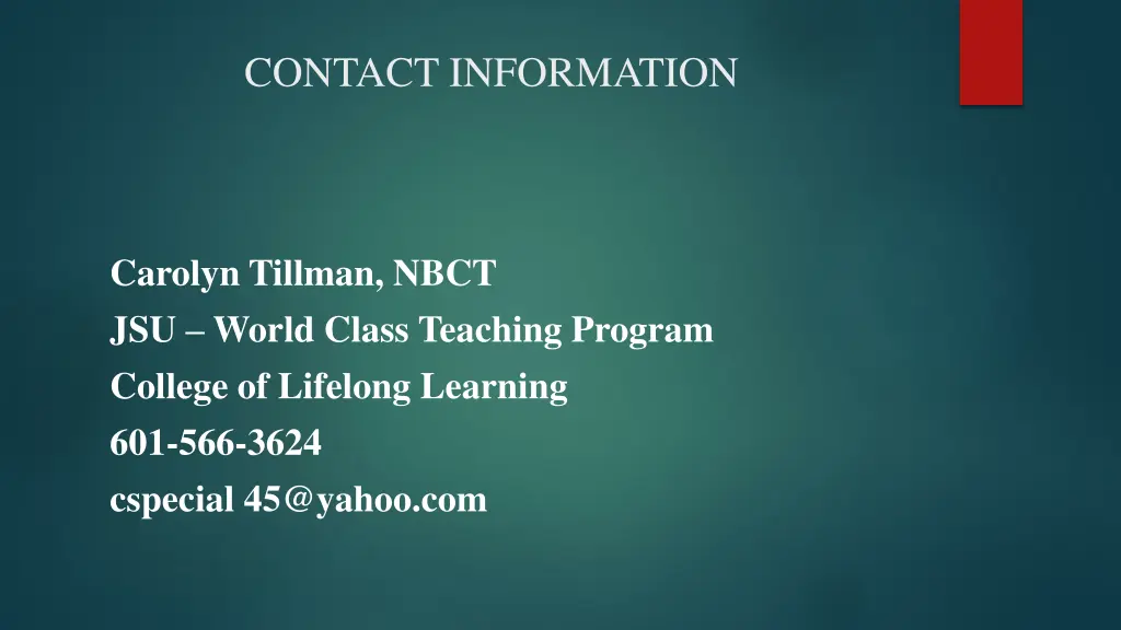 contact information