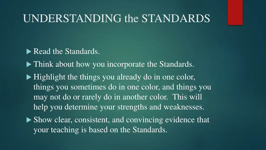 understanding the standards