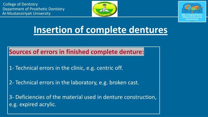 college of dentistry department of prosthetic