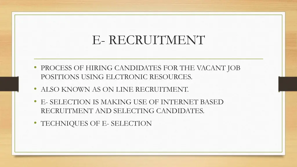 e recruitment