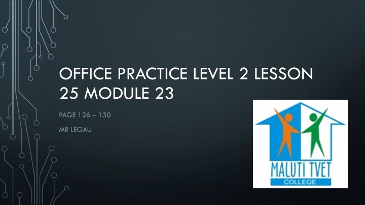 office practice level 2 lesson 25 module 23