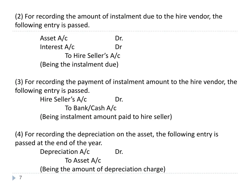 2 for recording the amount of instalment