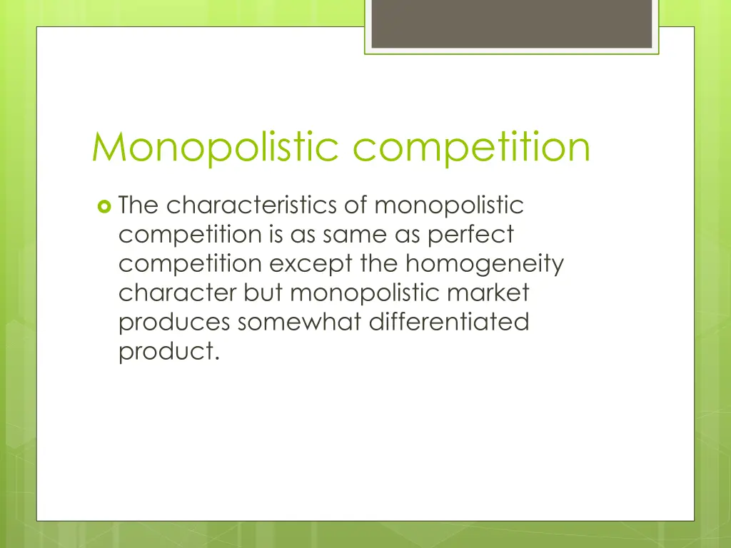 monopolistic competition