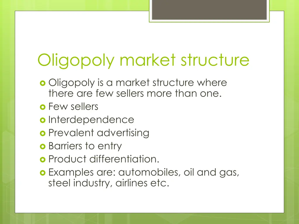 oligopoly market structure