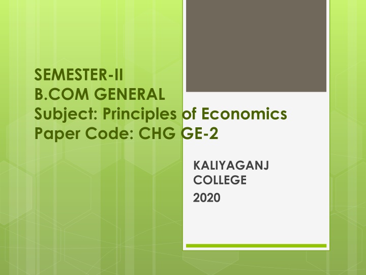 semester ii b com general subject principles