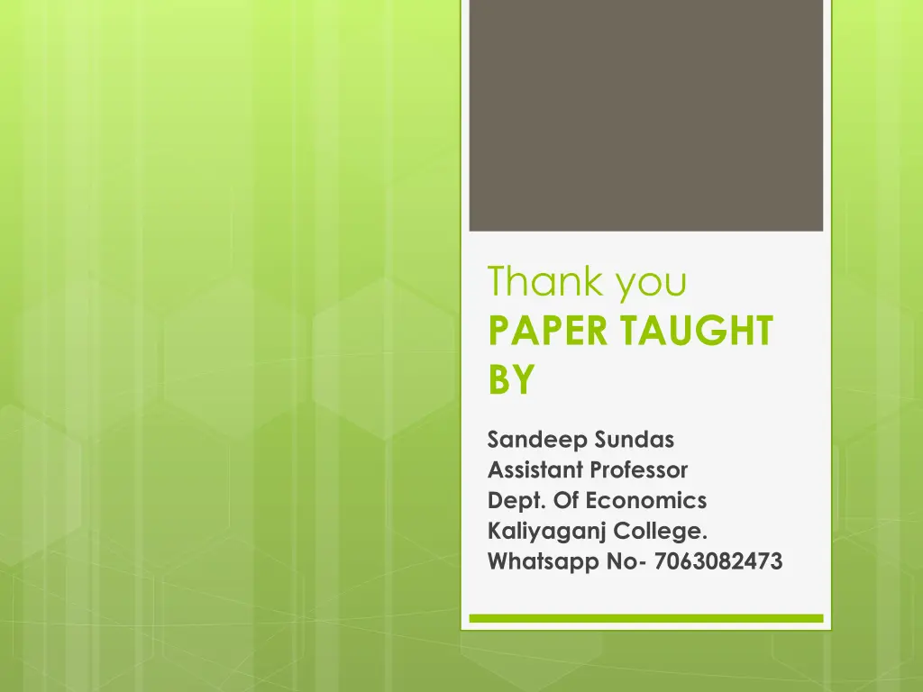 thank you paper taught by