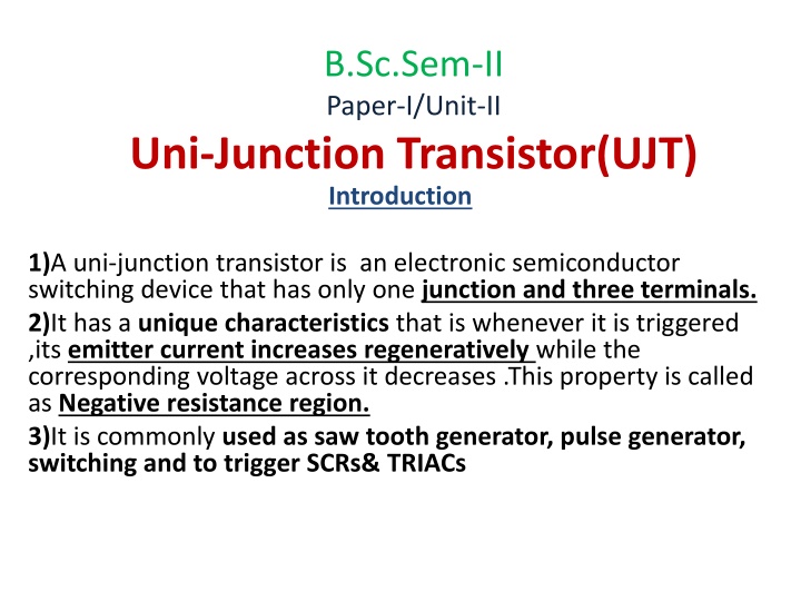 b sc sem ii paper i unit ii