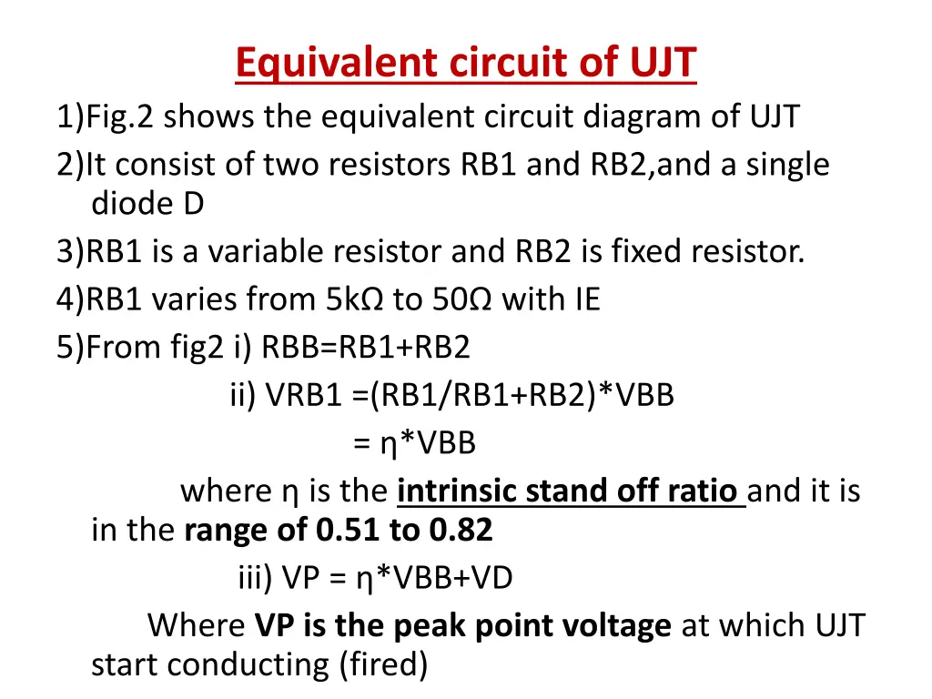 equivalent circuit of ujt 1 fig 2 shows