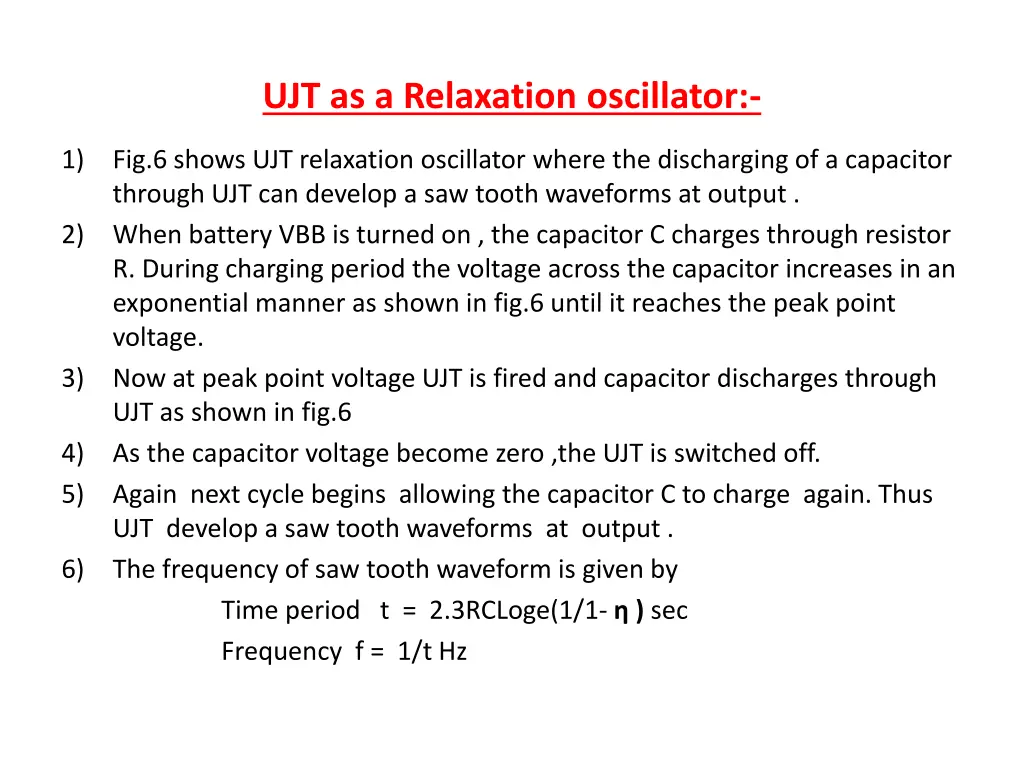 ujt as a relaxation oscillator