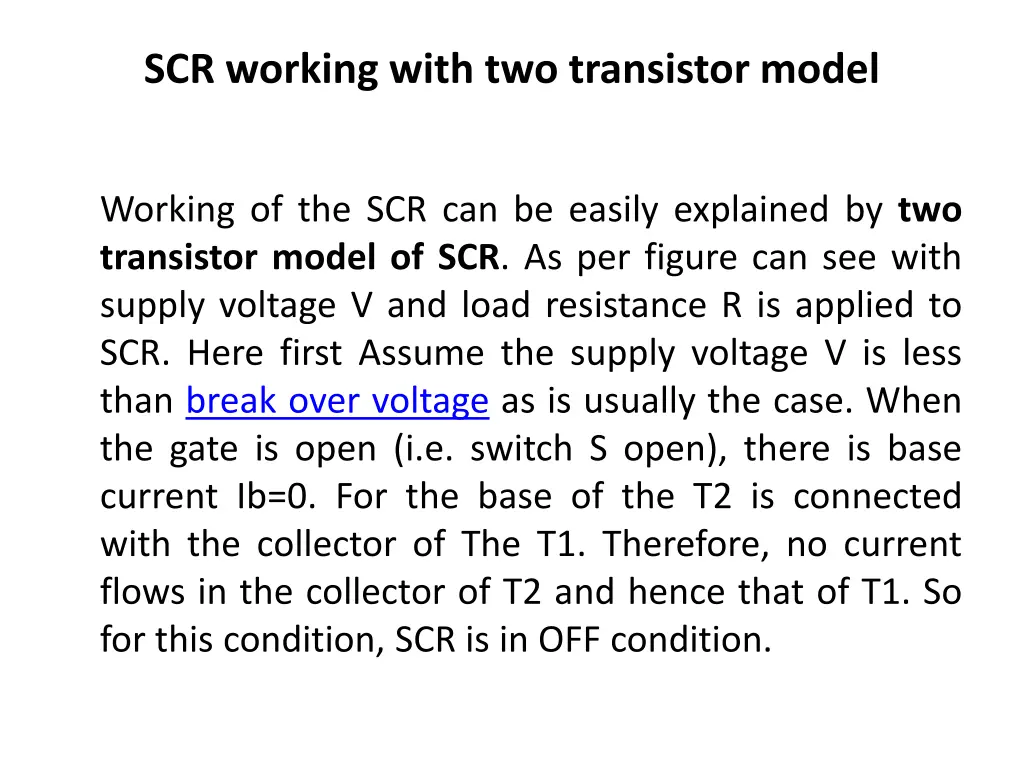 scr working with two transistor model