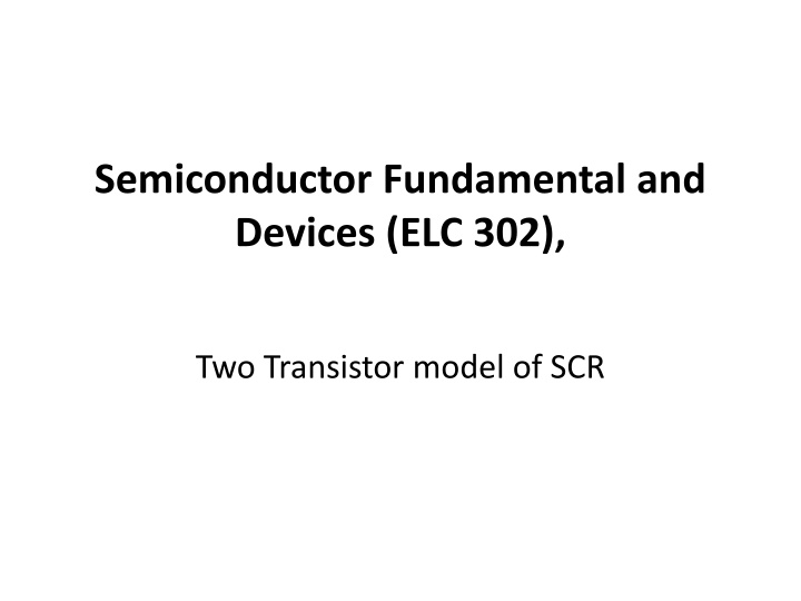 semiconductor fundamental and devices elc 302